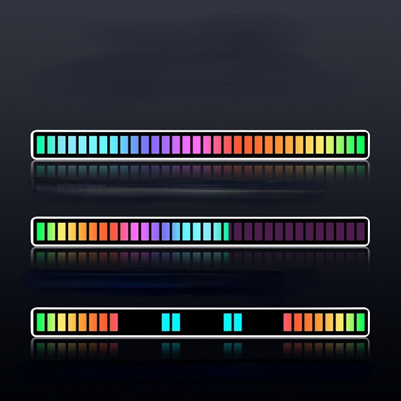 RGB LED Strip Light Music Bar for Desktop - Black or White
