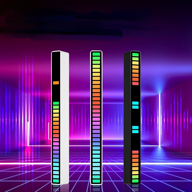 RGB LED Strip Light Music Bar for Desktop - Black or White