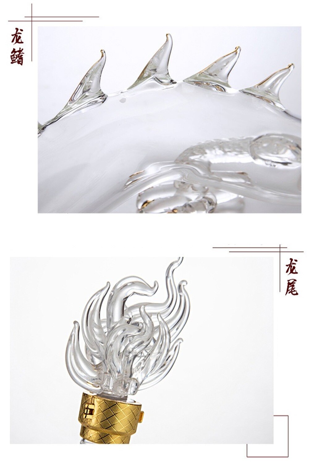 1000ml Glass Chinese Dragon Whiskey Drinks Decanter