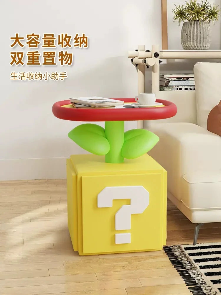 Super Mario Inspired - Question Block with Flower Power-Up Storage Table
