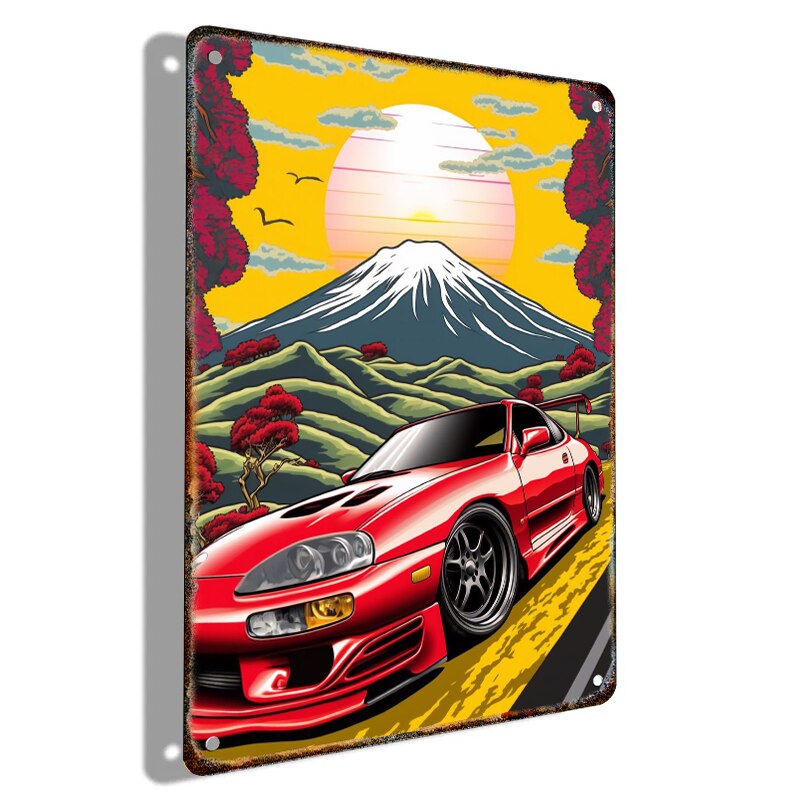 A4 Metal Car Wall Art Poster - Various Designs