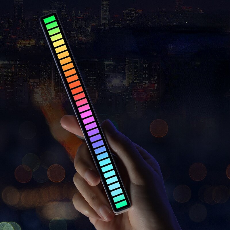 RGB LED Strip Light Music Bar for Desktop - Black or White