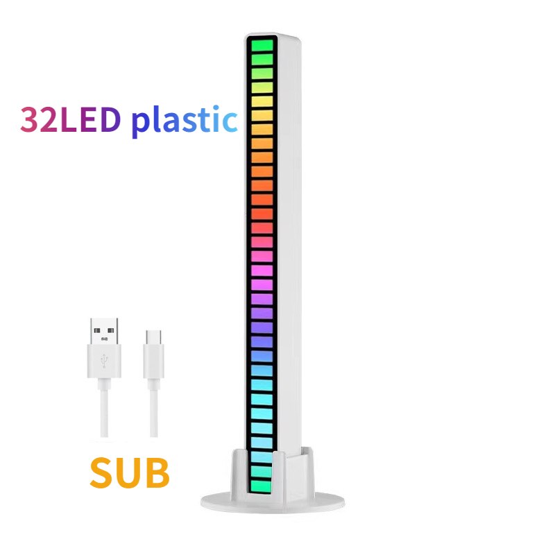 RGB LED Strip Light Music Bar for Desktop - Black or White