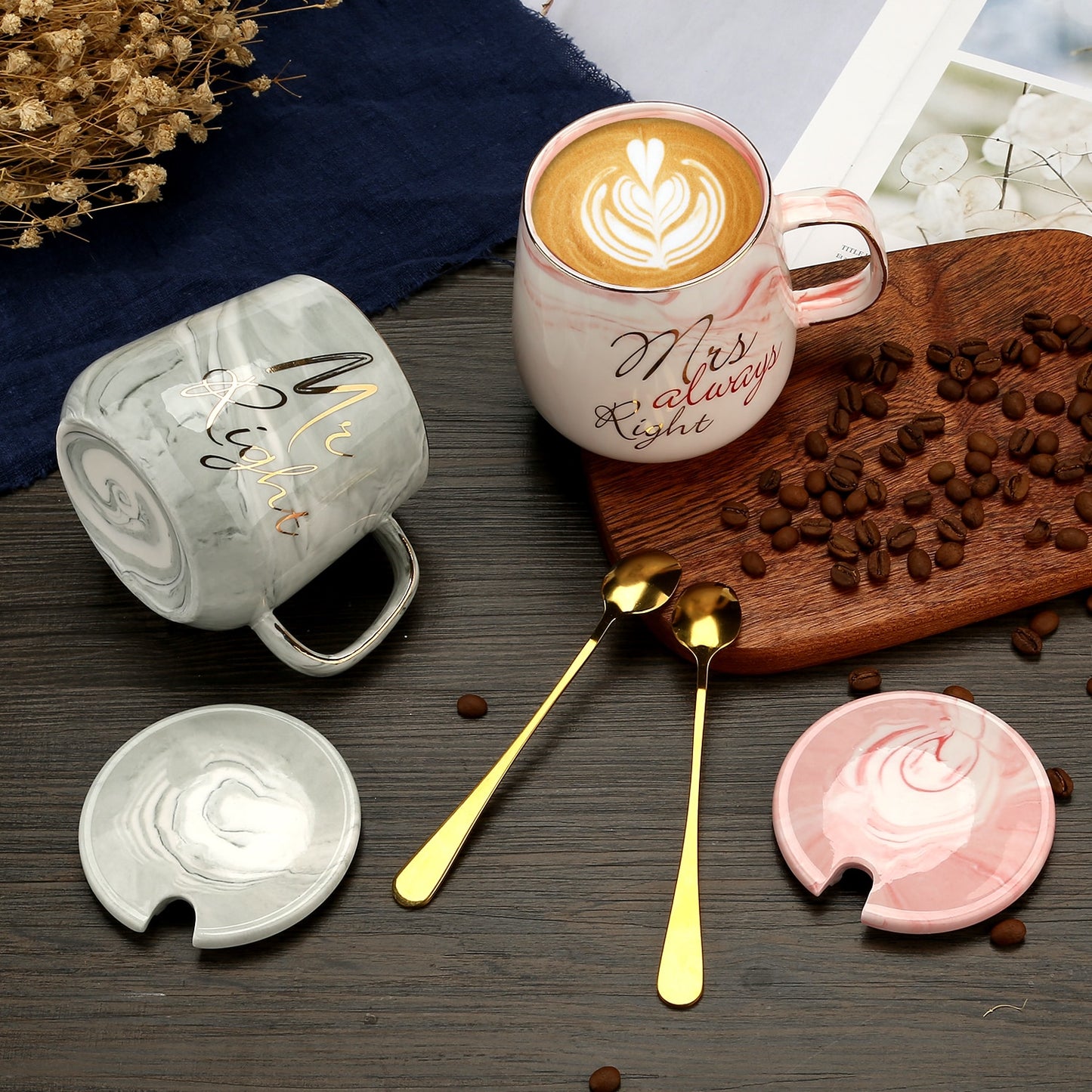 Mr & Mrs Coffee Mug Gift Set - Various Designs