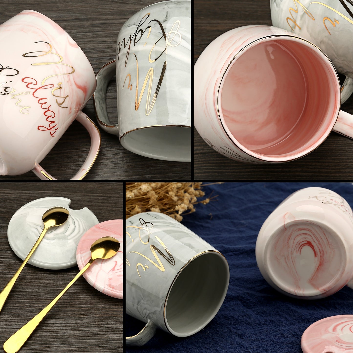 Mr & Mrs Coffee Mug Gift Set - Various Designs