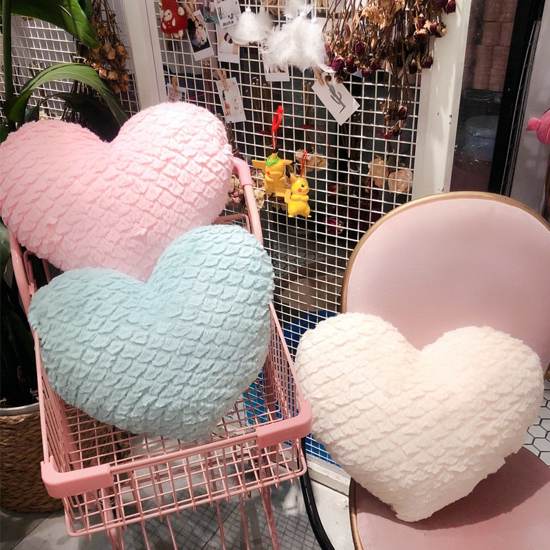 Heart Shaped Fleece Seat Sofa Cushion / Pillow - Various Colours