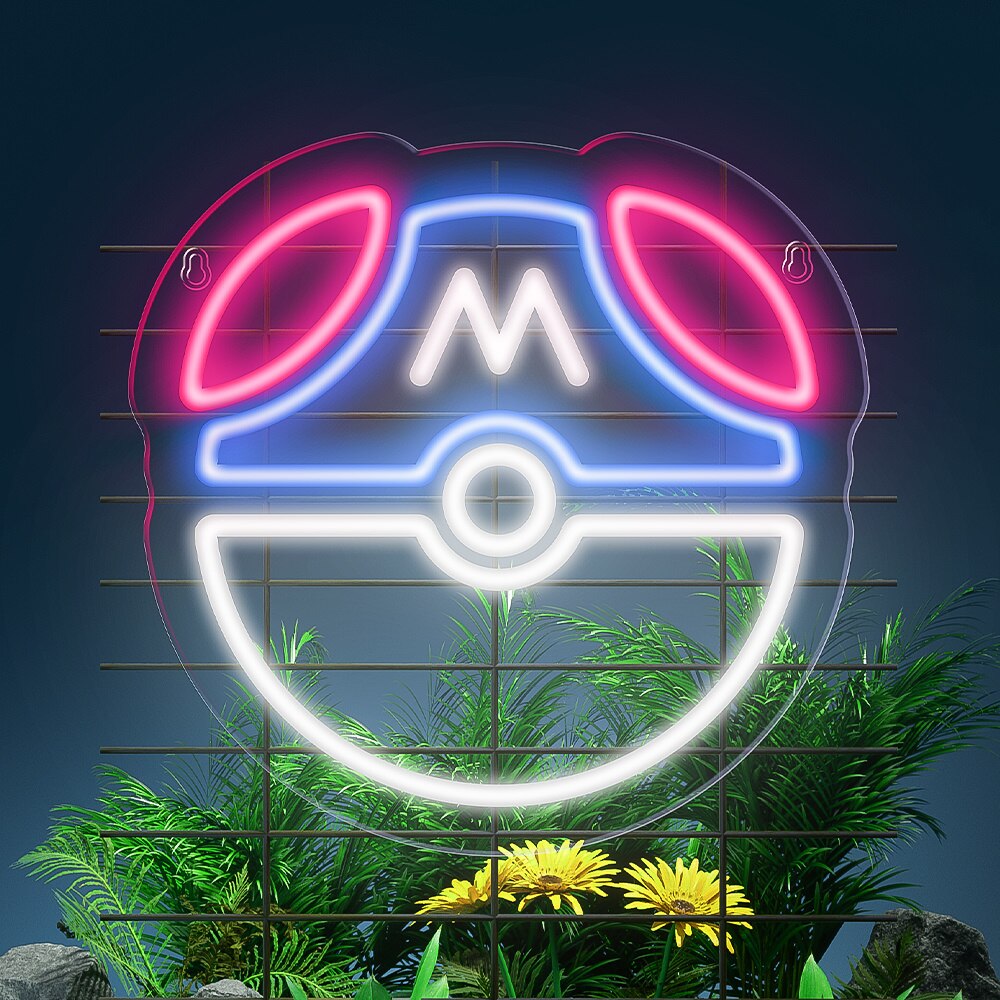 Pokémon Pokeball Hanging Neon Wall Light Display - 3 Colour Choices