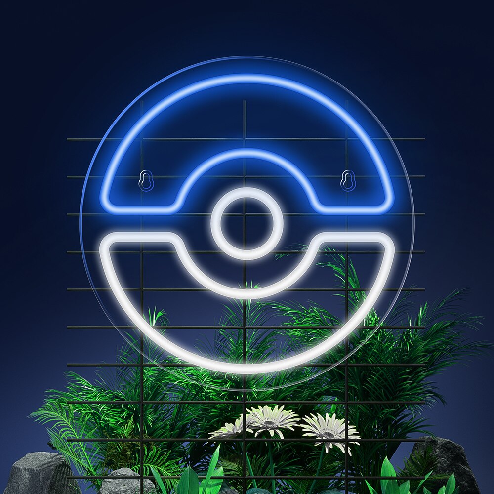 Pokémon Pokeball Hanging Neon Wall Light Display - 3 Colour Choices