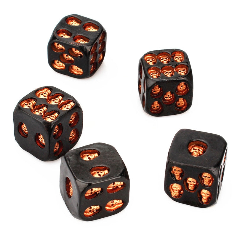 Resin Skull Game Dice - 5pcs a Set - 3 Styles