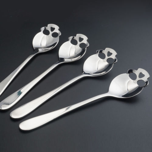 Stainless Steel Skull Teaspoon - Choice of 4 Finishes