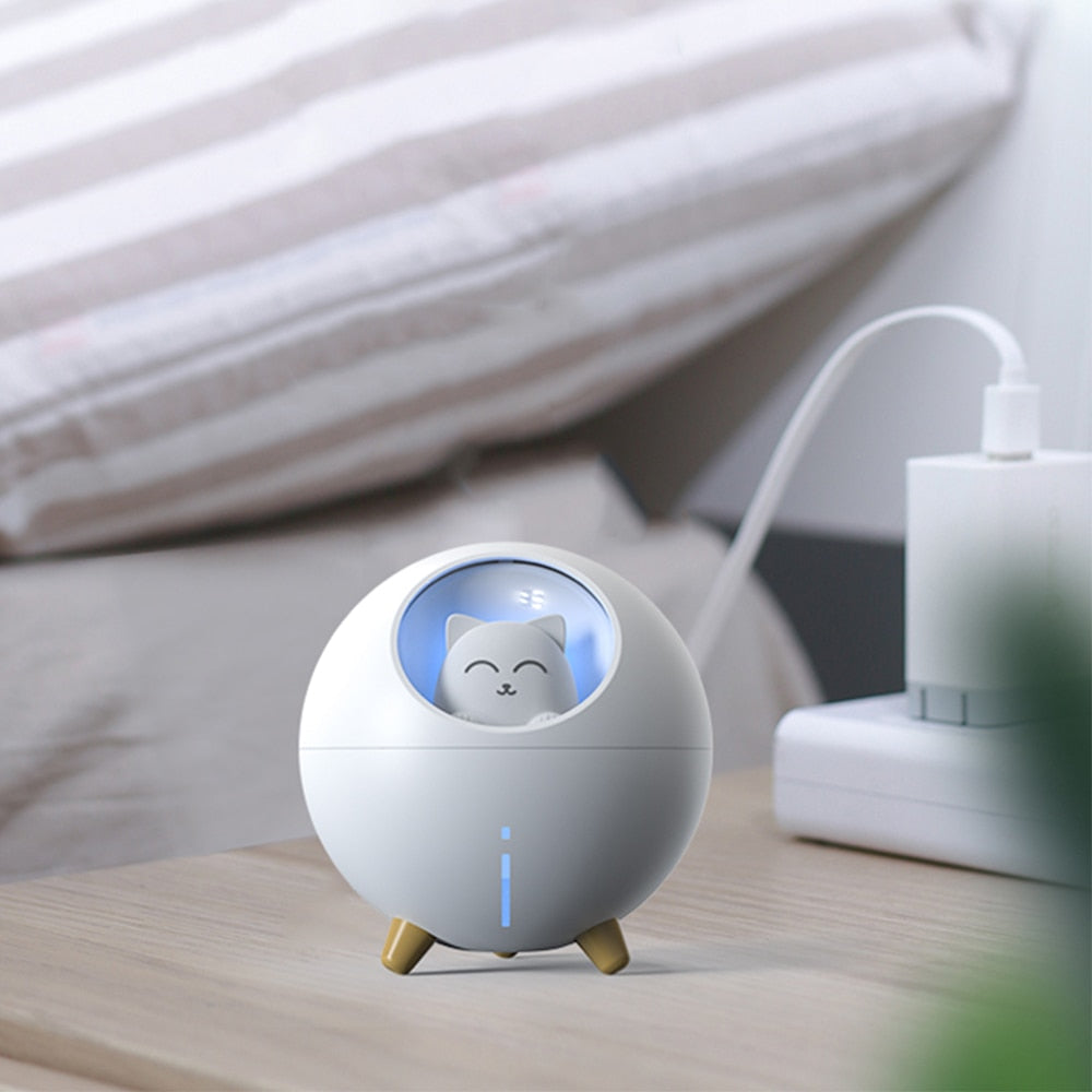 Cat Air Humidifier / Diffuser with LED Light - 3 Colour Options