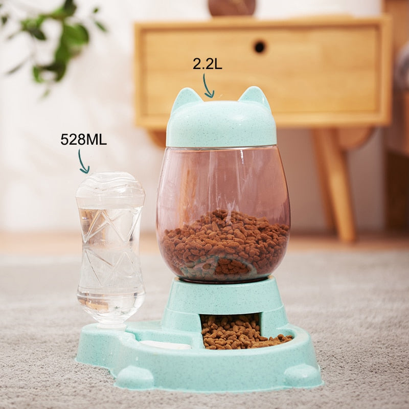 Cat/Dog Food & Water Station for Pets - Small or Large - Pink or Blue