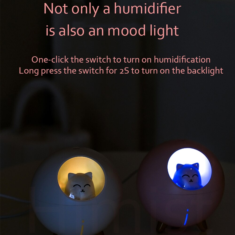 Cat Air Humidifier / Diffuser with LED Light - 3 Colour Options