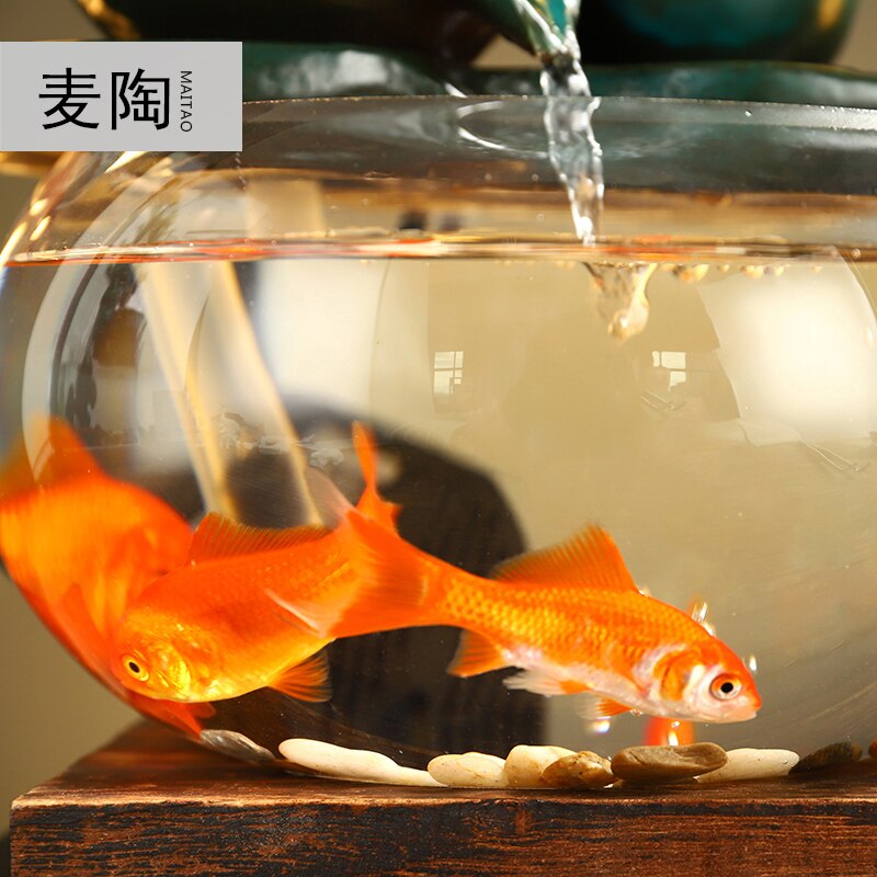 Desktop LED Lamp Betta Goldfish Bowl Tank with Faux Plant - Various Styles