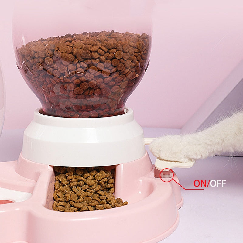 Cat/Dog Food & Water Station for Pets - Small or Large - Pink or Blue