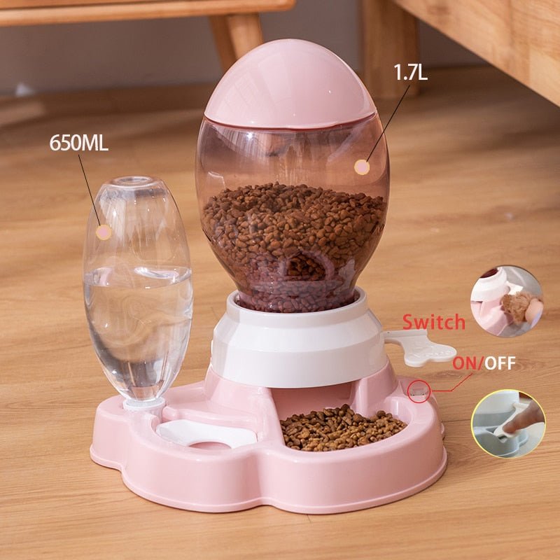 Cat/Dog Food & Water Station for Pets - Small or Large - Pink or Blue