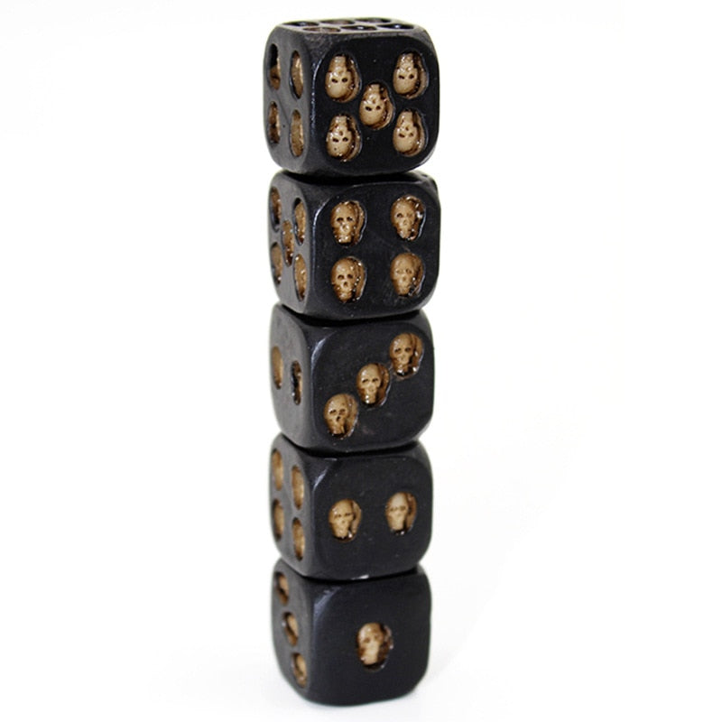 Resin Skull Game Dice - 5pcs a Set - 3 Styles