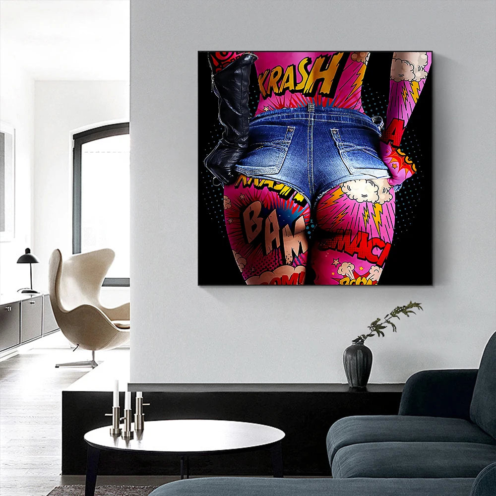 Graffiti Print Womans Beauty Canvas - Various Styles & Sizes