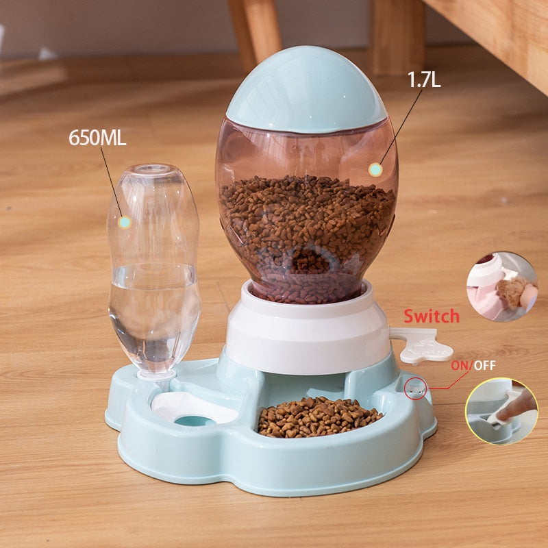 Cat/Dog Food & Water Station for Pets - Small or Large - Pink or Blue