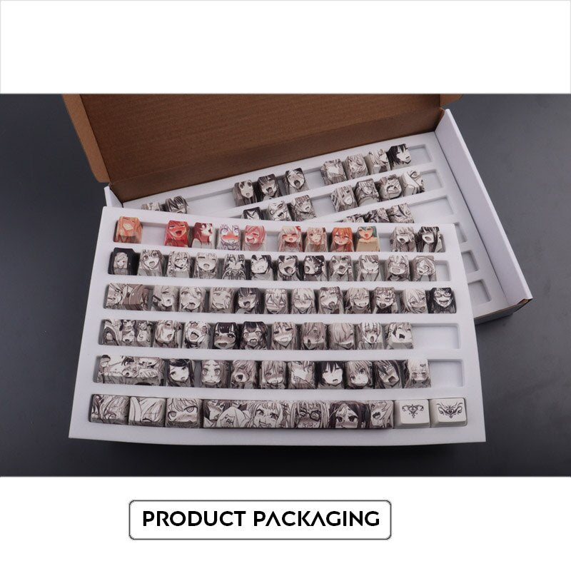 Ahegao Anime 108 Keyboard Keycaps For Mechanical Keyboard