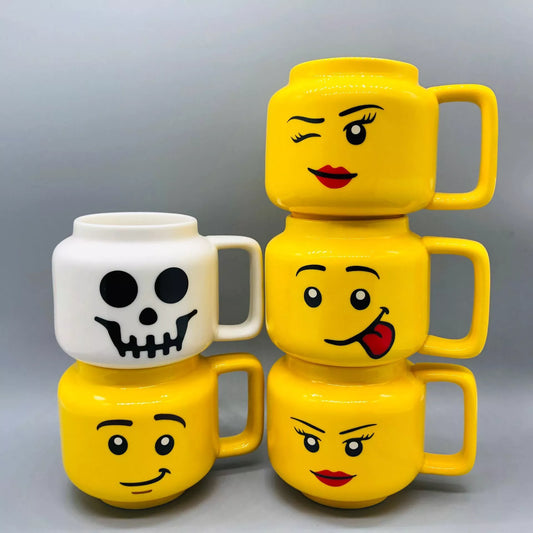 Lego Inspired - Stackable Ceramic Mugs - Various Designs