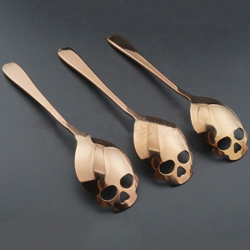 Stainless Steel Skull Teaspoon - Choice of 4 Finishes