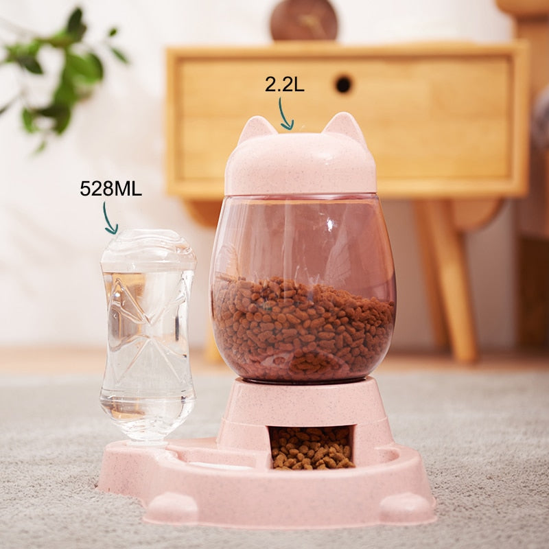 Cat/Dog Food & Water Station for Pets - Small or Large - Pink or Blue