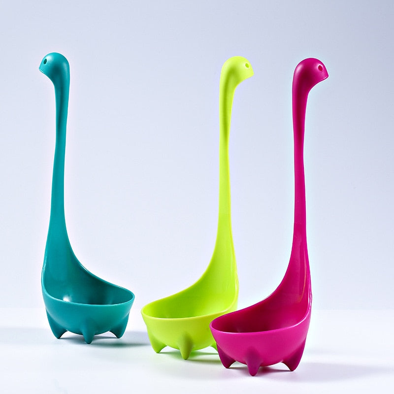 Lock Ness Monster Long Handle Cooking Soup Spoon - 3 Colour Options