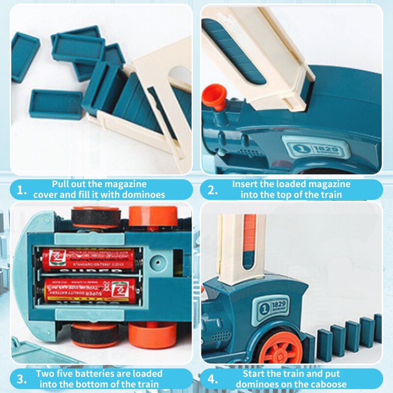 Children's Automatic Domino Laying Train Toy