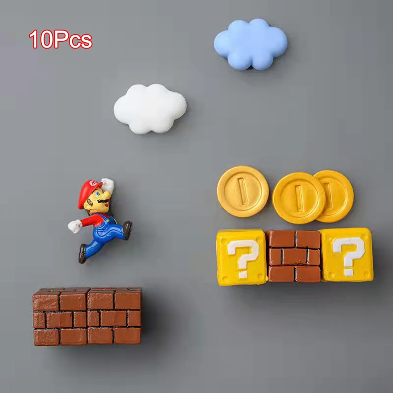 Nintendo Super Mario Magnetic Fridge Magnet Scene Set