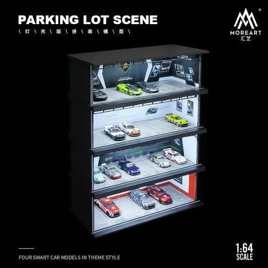 1:64 Toy Car Diorama Garage Scene with Lights - Various Designs