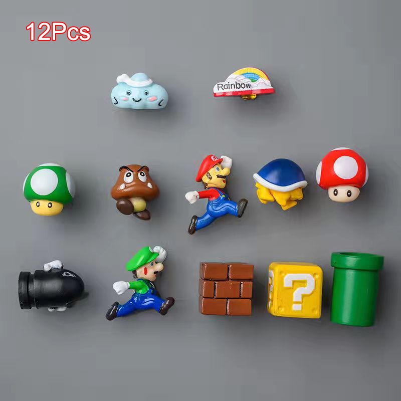 Nintendo Super Mario Magnetic Fridge Magnet Scene Set