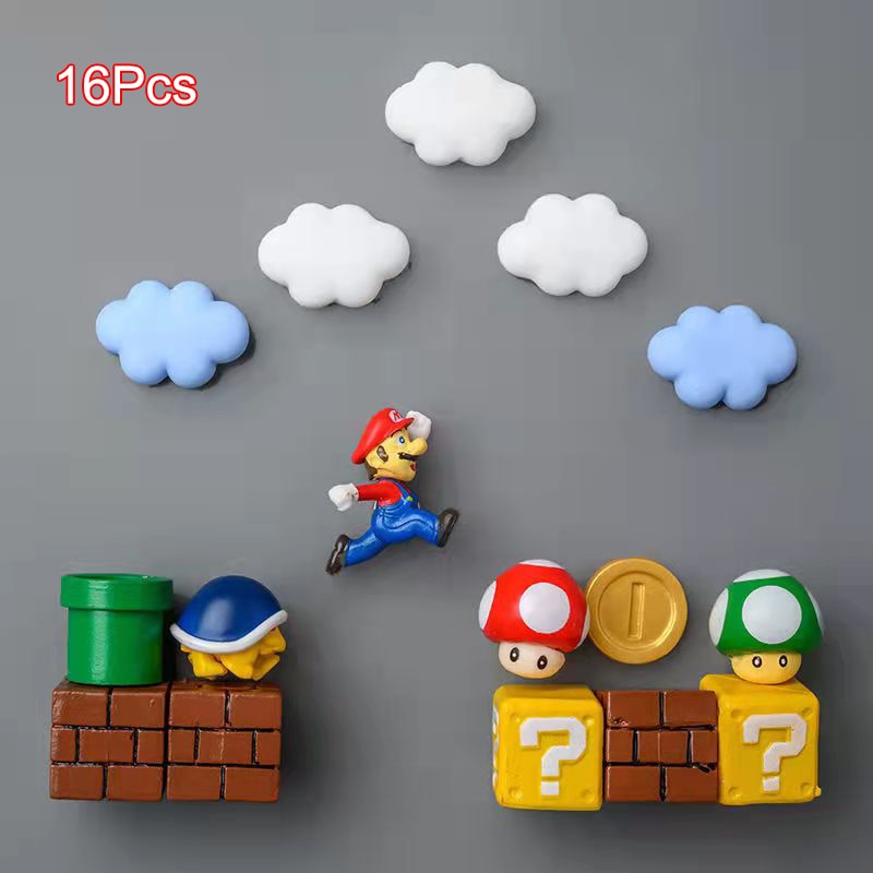 Nintendo Super Mario Magnetic Fridge Magnet Scene Set