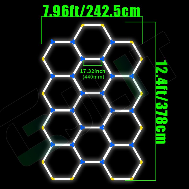 Garage Workshop Hexagon LED Honeycomb Ceiling Lights 110v-240v - Various Pack Sizes