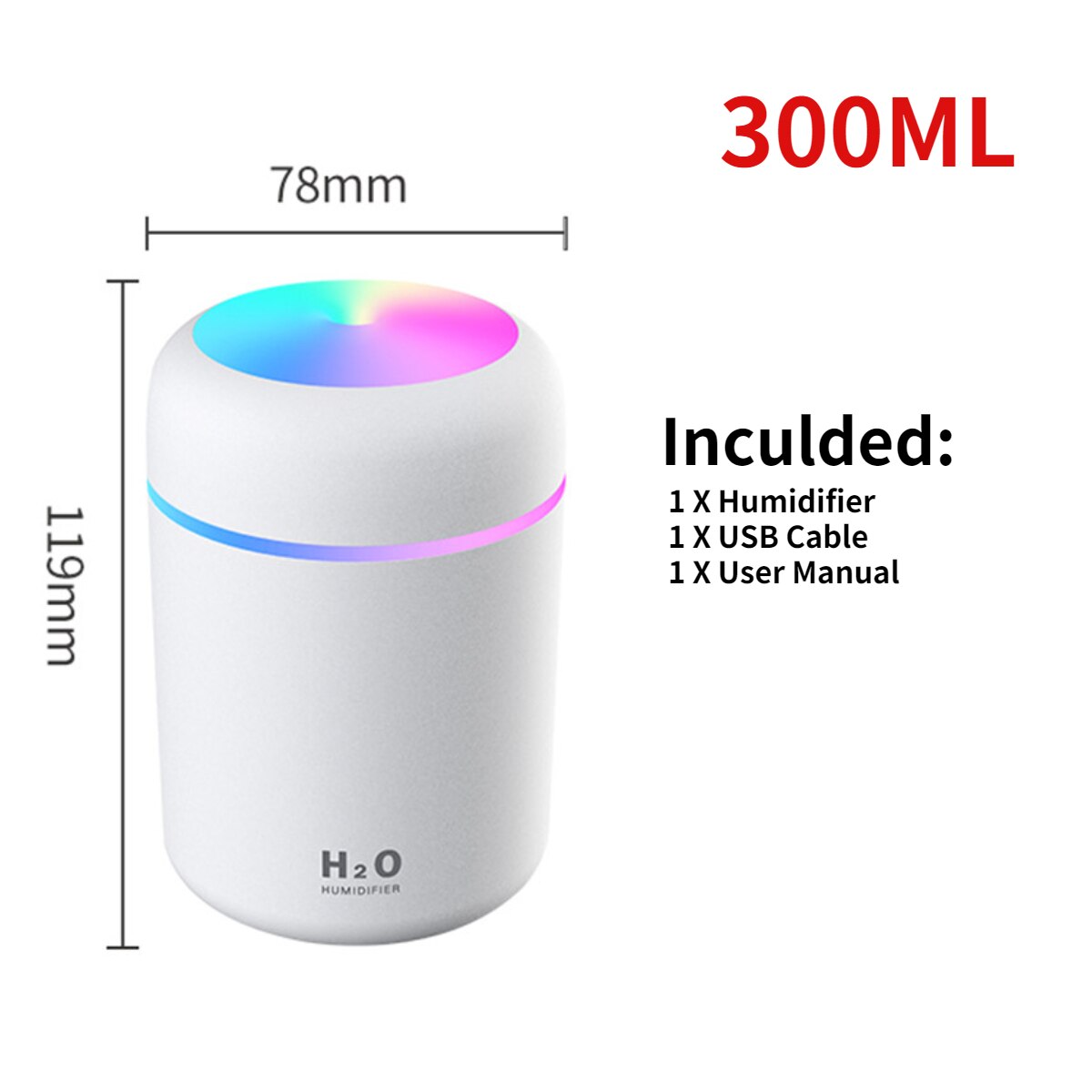 360ml Volcano Eruption Diffuser Air Humidifier with Smoke Ring