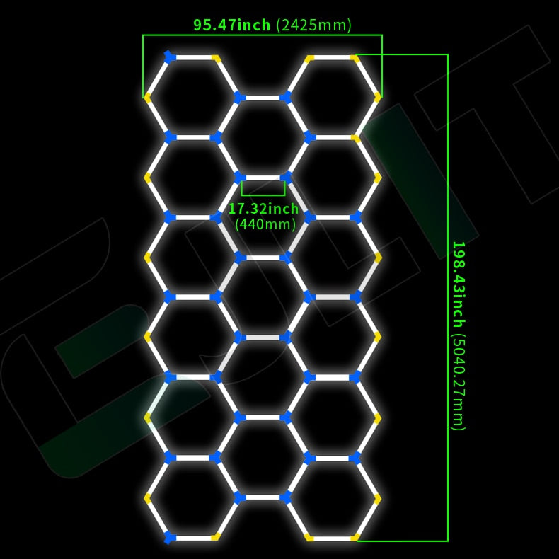 Garage Workshop Hexagon LED Honeycomb Ceiling Lights 110v-240v - Various Pack Sizes