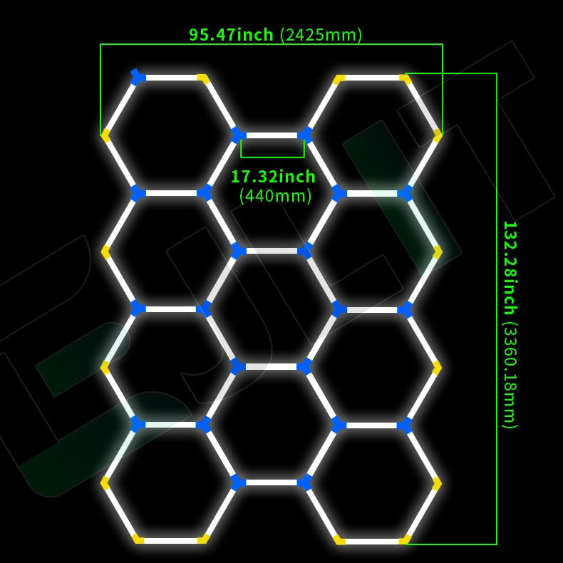 Garage Workshop Hexagon LED Honeycomb Ceiling Lights 110v-240v - Various Pack Sizes