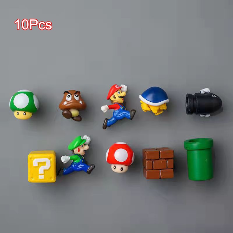 Nintendo Super Mario Magnetic Fridge Magnet Scene Set