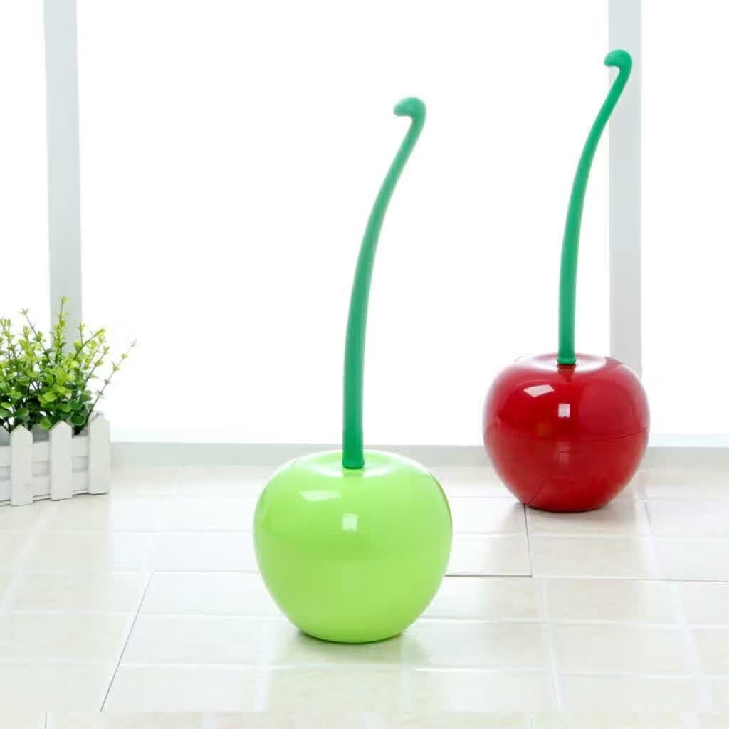 Cherry/Apple Modern Toilet Brush & Holder