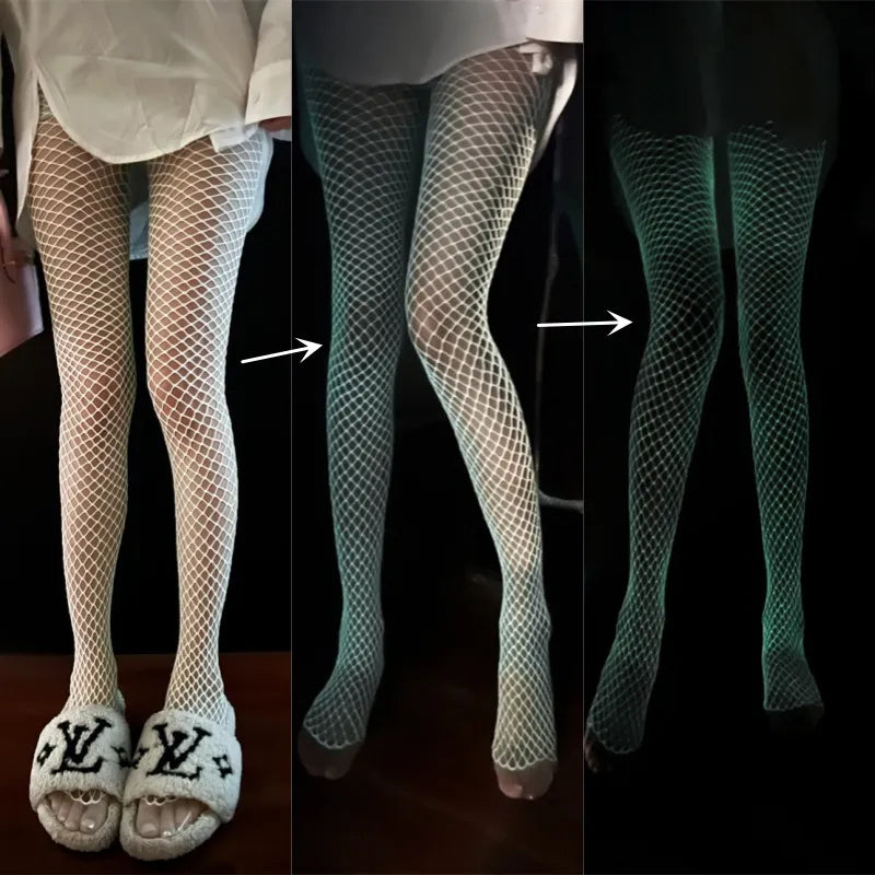 Glow in the Dark Mesh Tights Stockings - 2 Variant & 2 Size Options