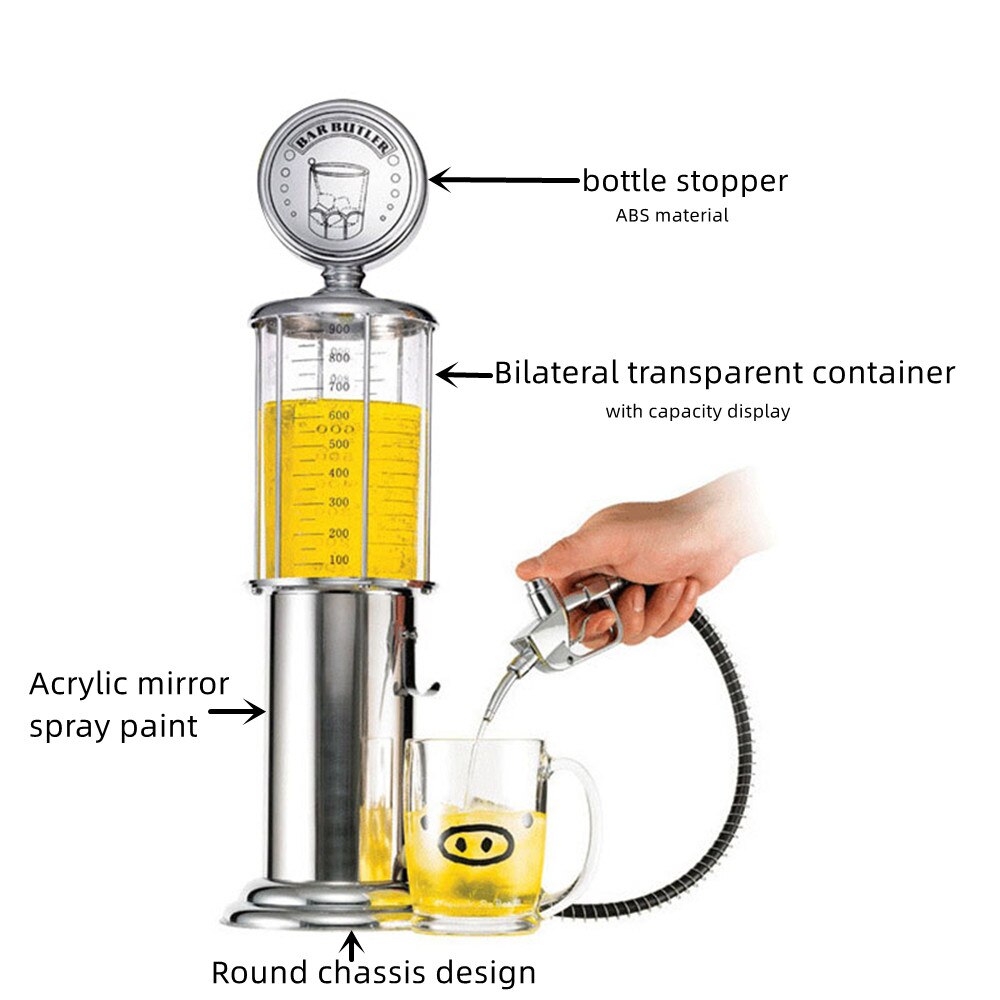 900ml Aluminum Beer Party Drinks Gas Pump Dispenser - Single or Double Pump