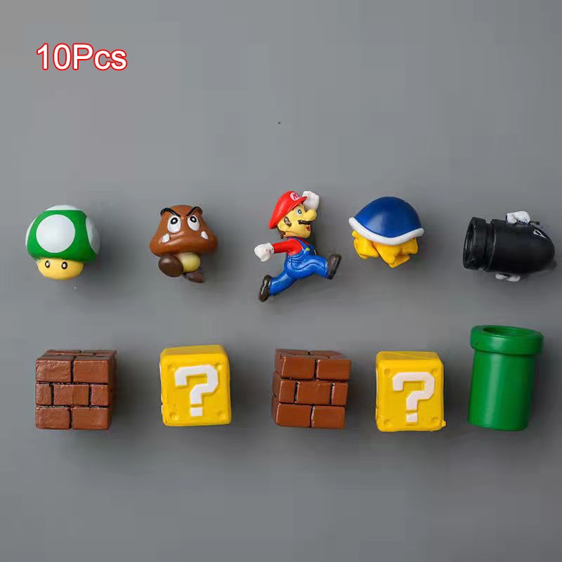 Nintendo Super Mario Magnetic Fridge Magnet Scene Set