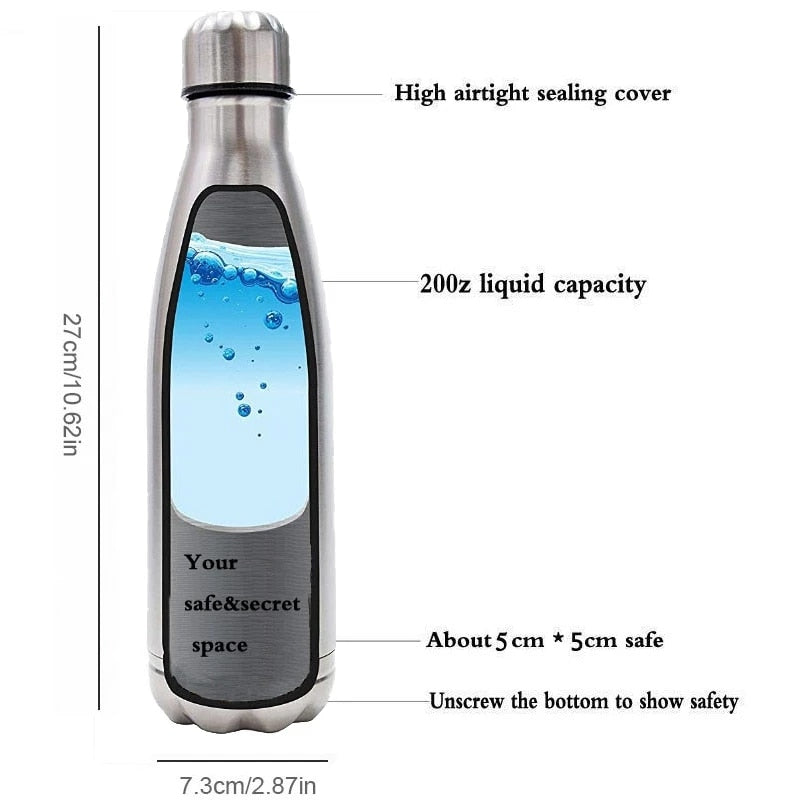 750ml Stainless Steel Secret Safety Compartment Water Bottle