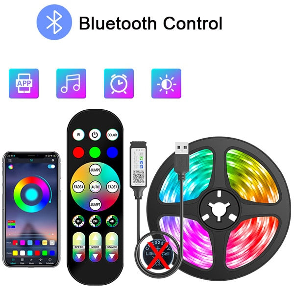 USB Led Strip Lights - Bluetooth APP Control - 0.3 to 30m