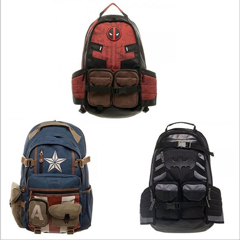 Disney Marvel Deadpool Captain America Batman DC School Backpack