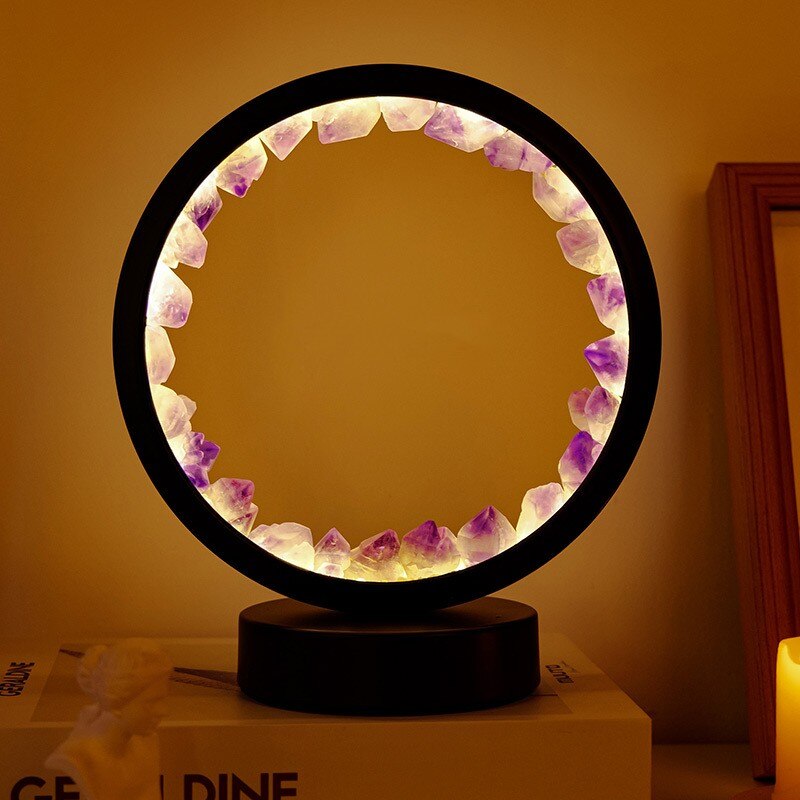 Amethyst Mineral LED Lamp - Variety of Mineral Designs