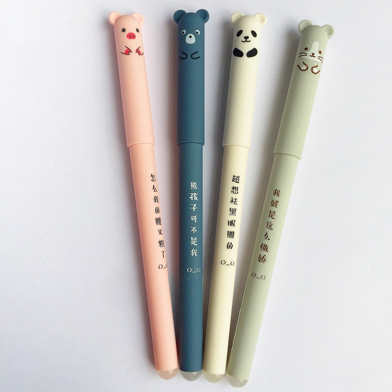 Children's Kids Animal Gel Pen - Black or Blue - Random Design