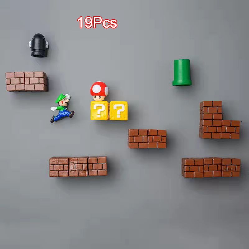 Nintendo Super Mario Magnetic Fridge Magnet Scene Set