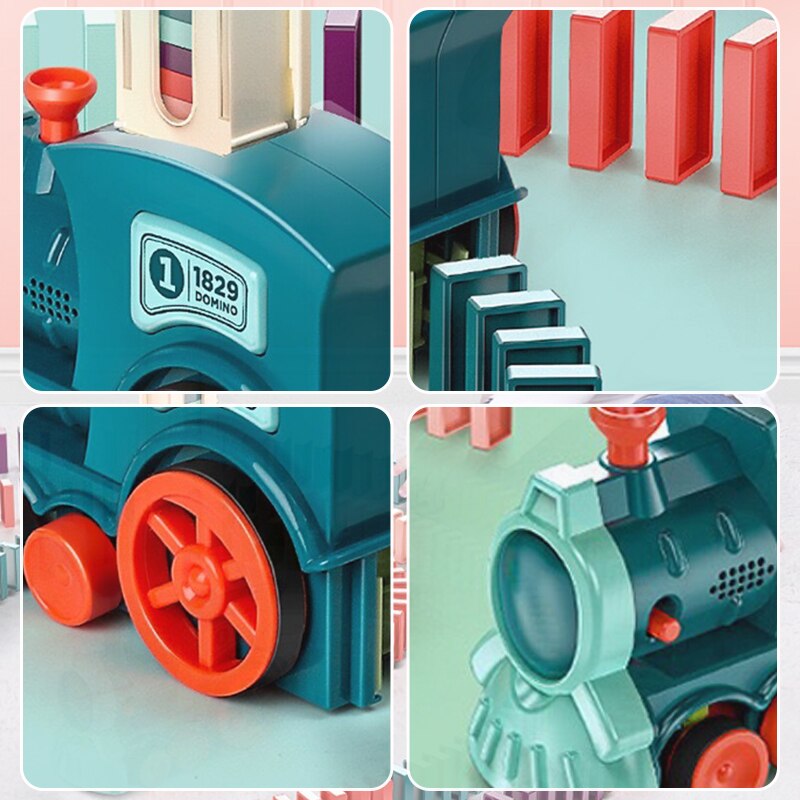 Children's Automatic Domino Laying Train Toy