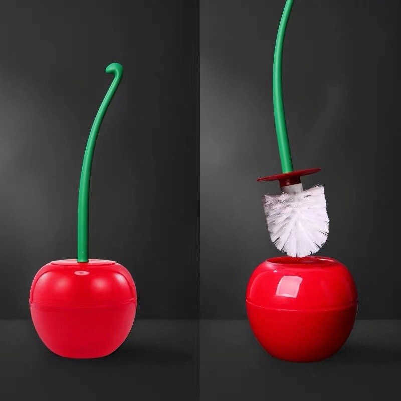 Cherry/Apple Modern Toilet Brush & Holder